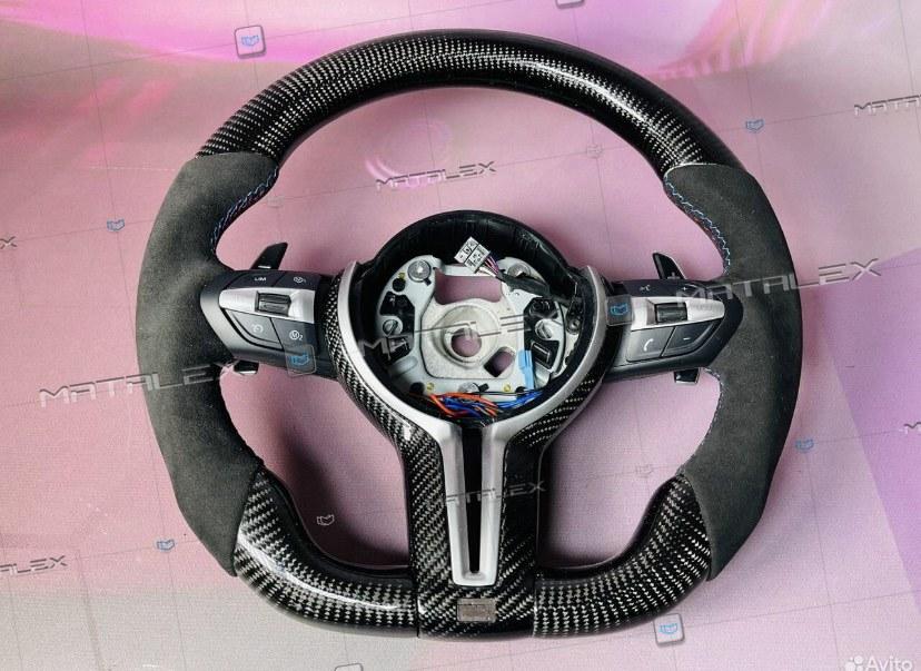 Руль BMW F10, с подогревом, алькантара, карбон