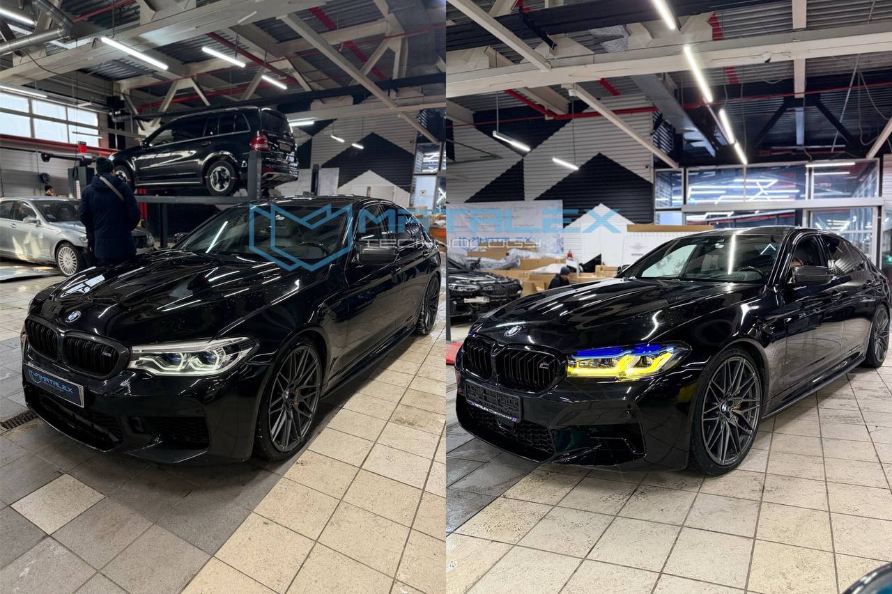 Двухрежимные фары на BMW G30 — фото 3
