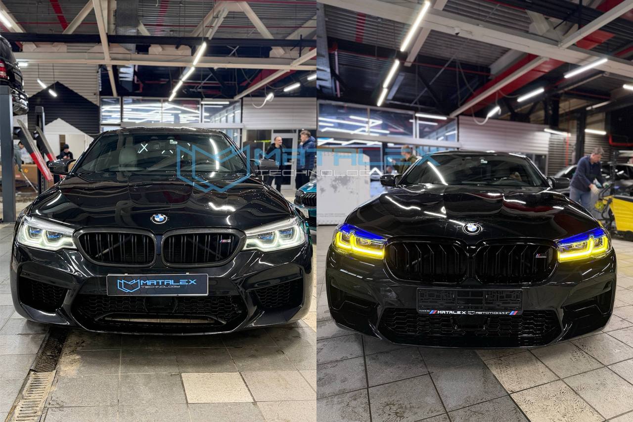Двухрежимные фары на BMW G30 — фото 2